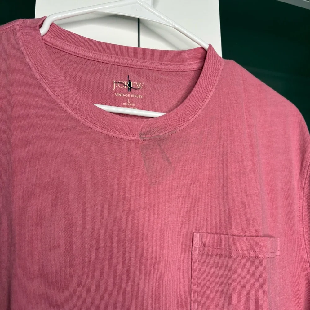 NWT J. Crew Vintage-wash Cotton Pocket T-shirt Vintage Barn Pink